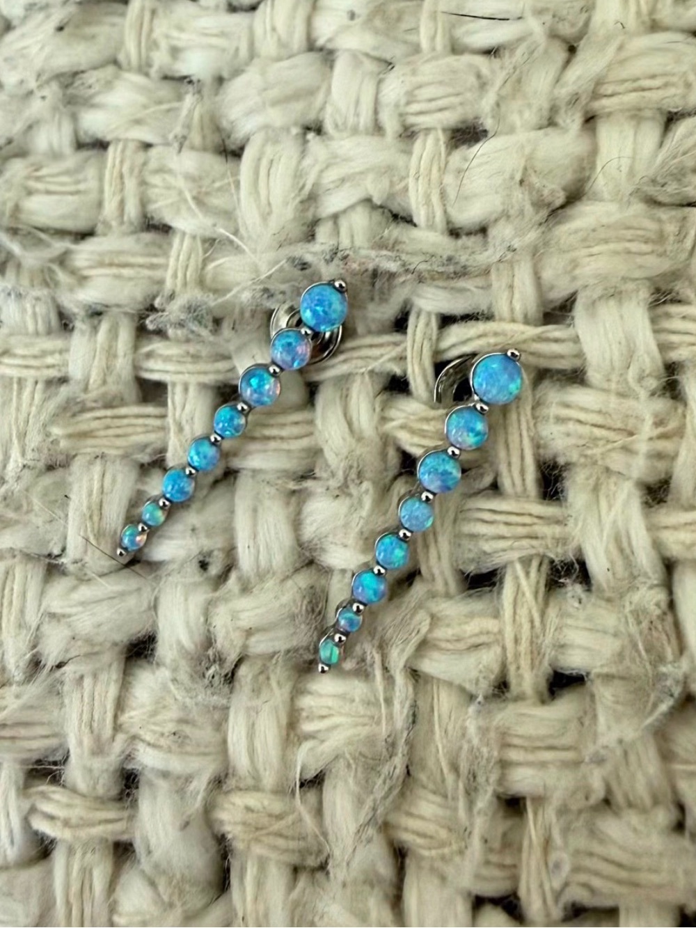Melinda Maria Blue Opal Graduated Drop Earrings